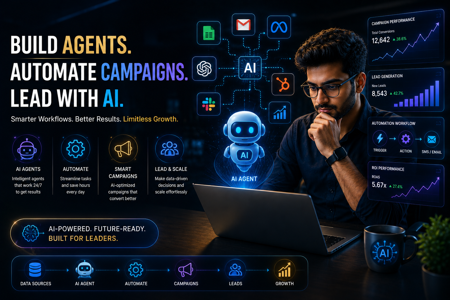 Build agents, automate campaigns, lead with AI